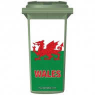 Welsh Flag Style Wheelie Bin Sticker Panel